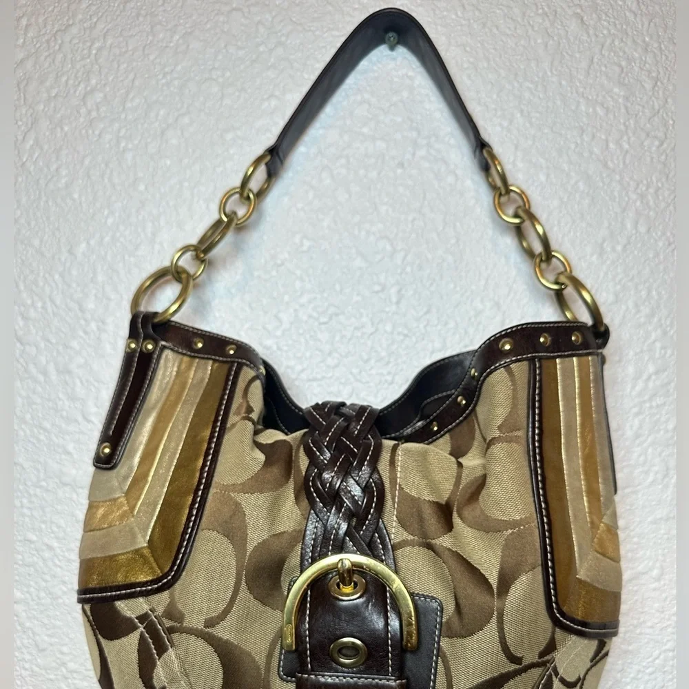 Coach - Rare Vintage C fabric w/Metalic Trim